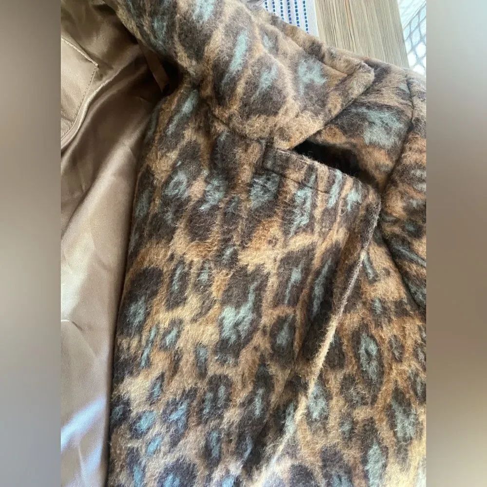 UGG Women's Hattie Long Oversized Coat Animal Print Novelty Size Médium - Picture 11 of 17